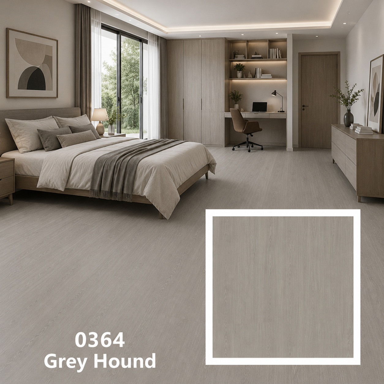 ไม้พื้นลามิเนต หนา 8 มม. 0364 Grey Hound