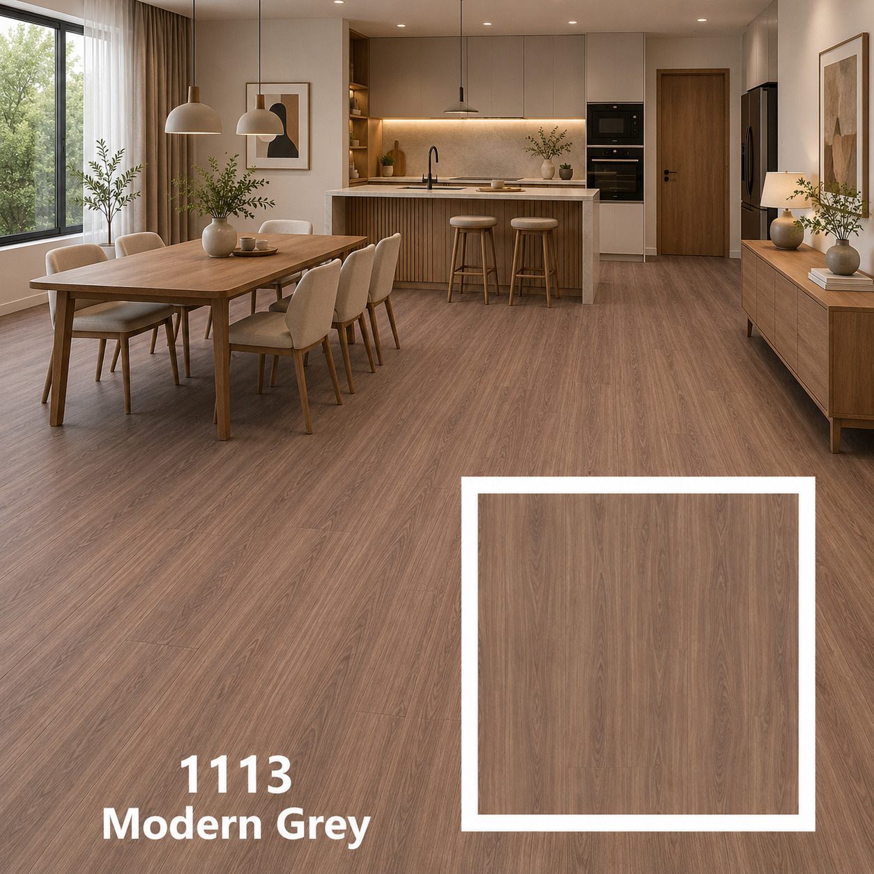 ไม้พื้นลามิเนต หนา 8 มม. 1113 Modern Grey