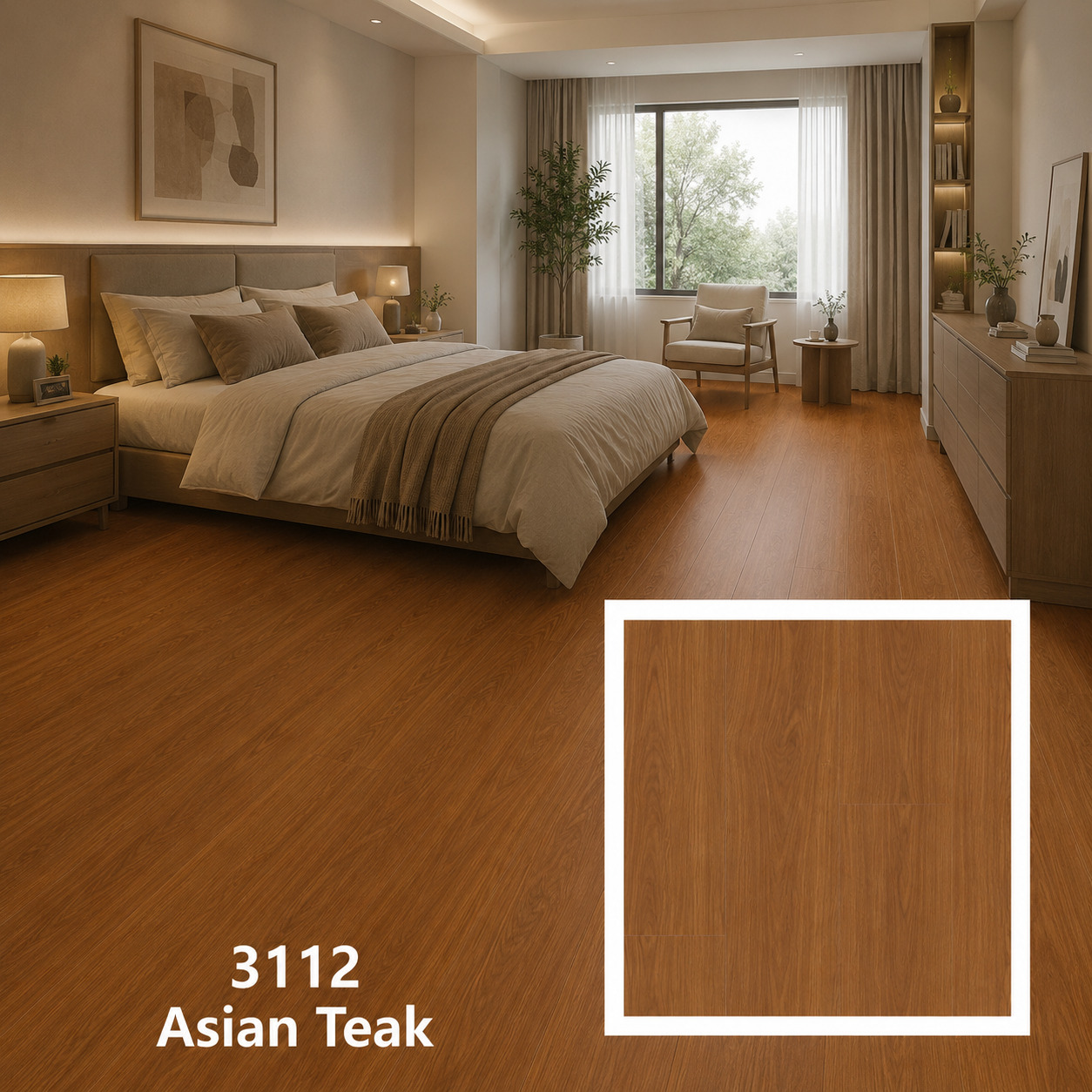 ไม้พื้นลามิเนต หนา 8 มม. 3112 Asian Teak