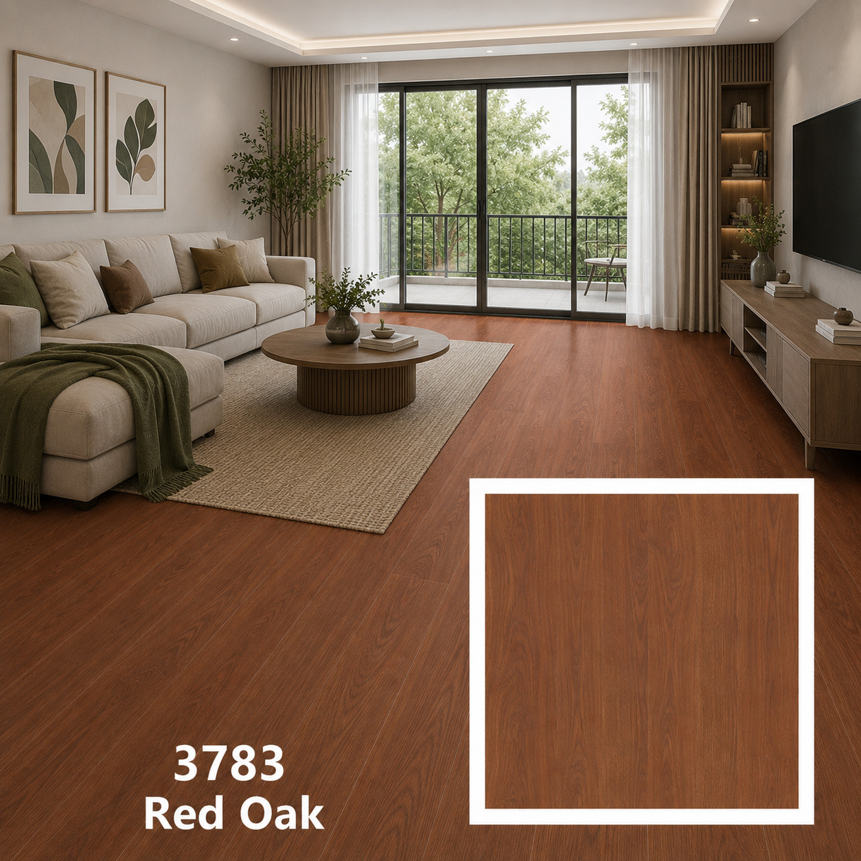 ไม้พื้นลามิเนต หนา 8 มม. 3783 Red Oak
