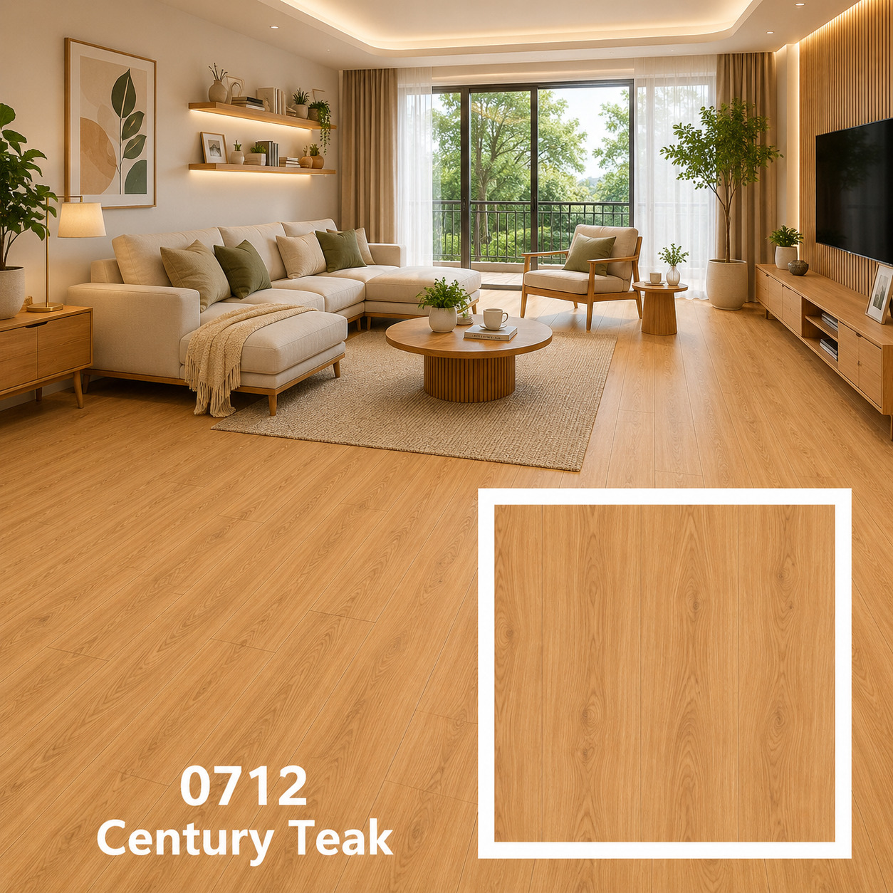 ไม้พื้นลามิเนต หนา 12 มม. 0712 Century Teak