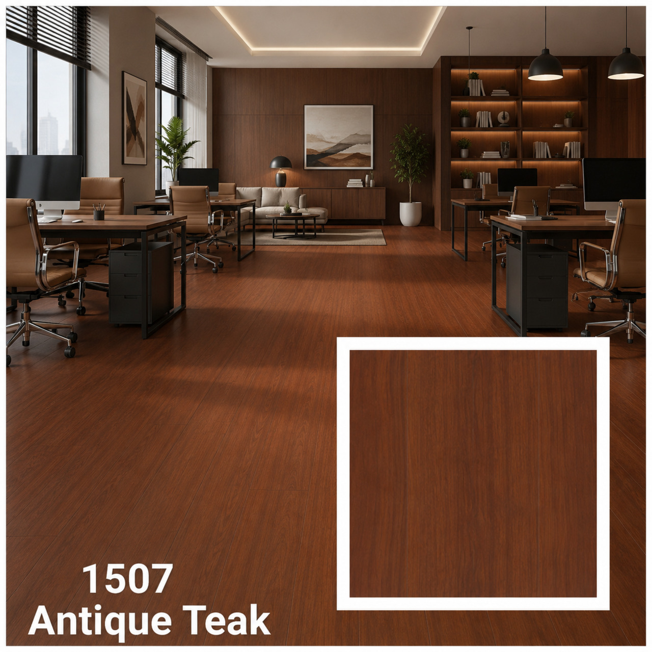 ไม้พื้นลามิเนต 12 มม.(bigfoot) 1507 Antique Teak