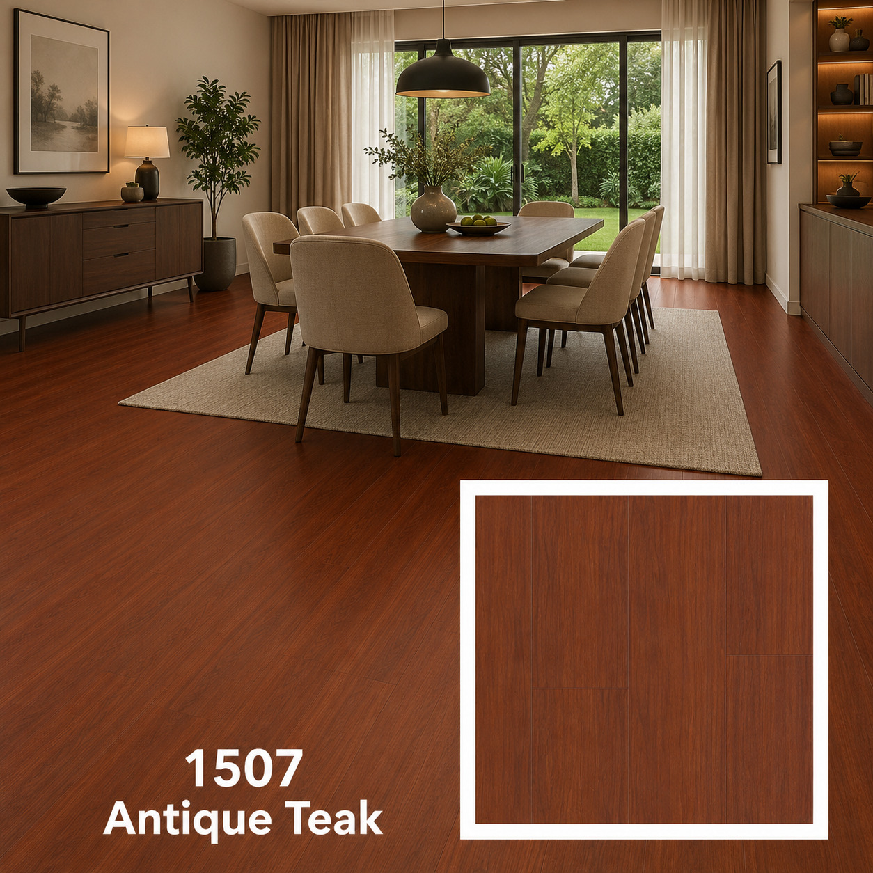ไม้พื้นลามิเนต หนา 12 มม. 1507 Antique Teak