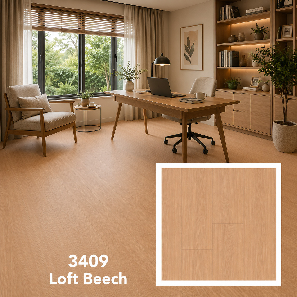 ไม้พื้นลามิเนต หนา 12 มม. 3409 Loft Beech