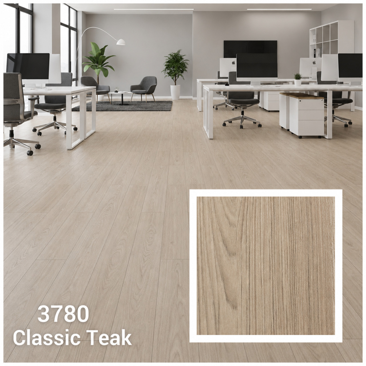 ไม้พื้นลามิเนต 12 มม.(bigfoot) 3780 Classic Teak