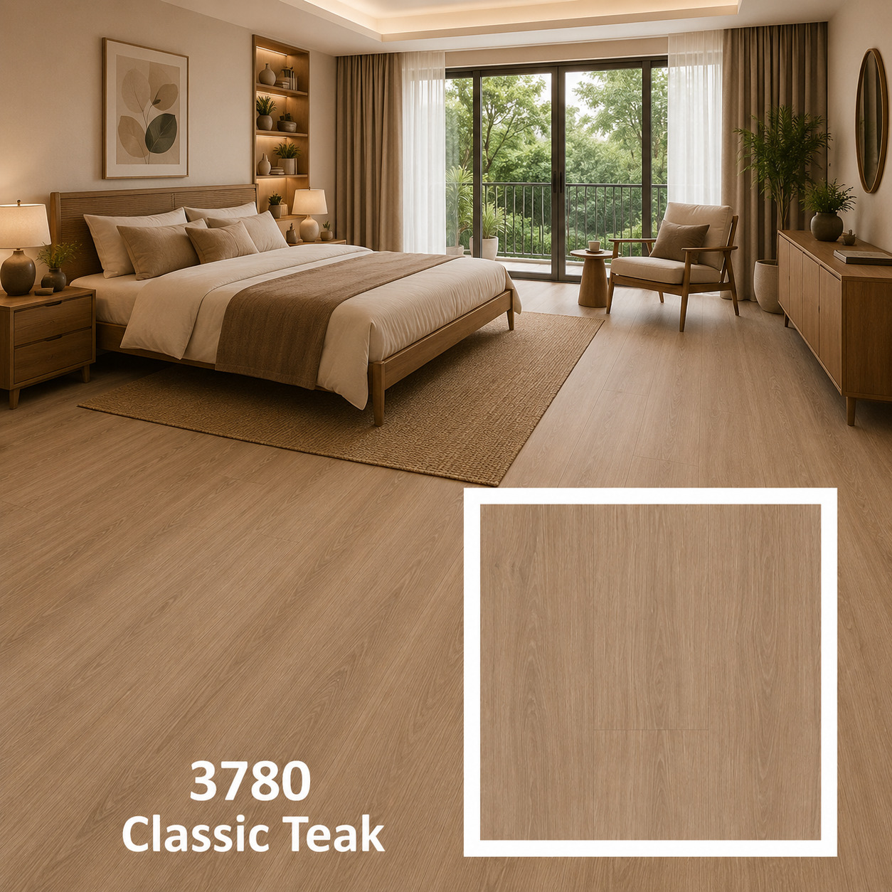ไม้พื้นลามิเนต หนา 12 มม. 3780 Classic Teak