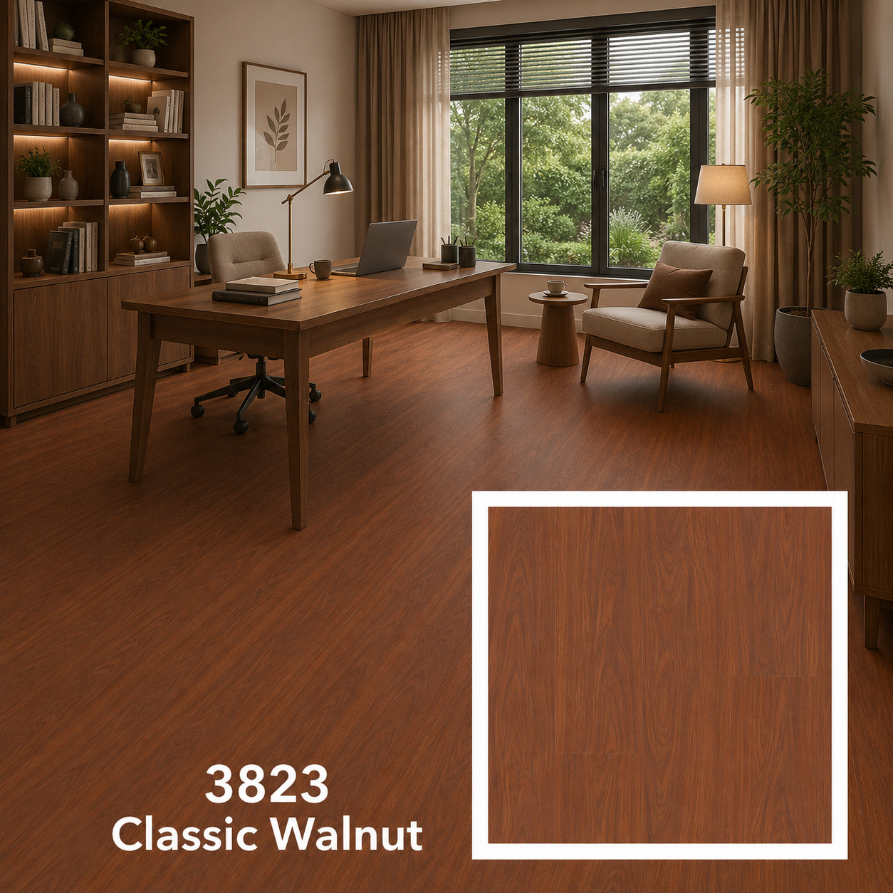ไม้พื้นลามิเนต หนา 12 มม. 3823 Classic Walnut