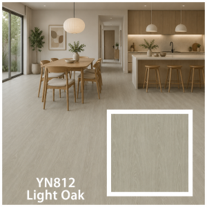 ไม้พื้น SPC หนา 4 มม. YN812 Light Oak