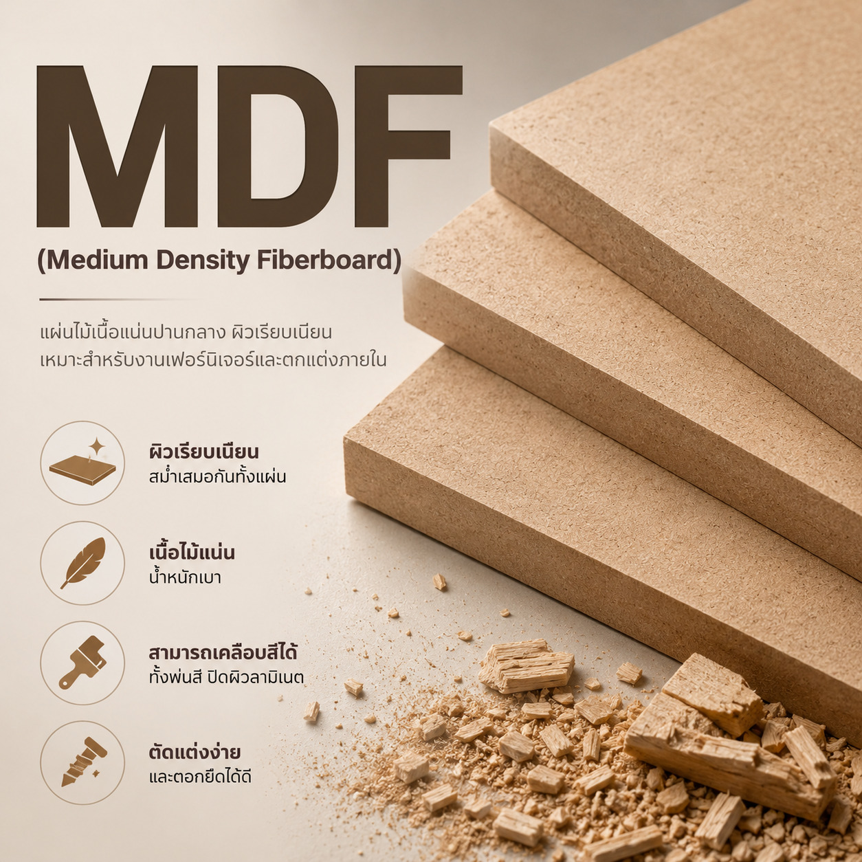 ไม้อัด MDF ปก