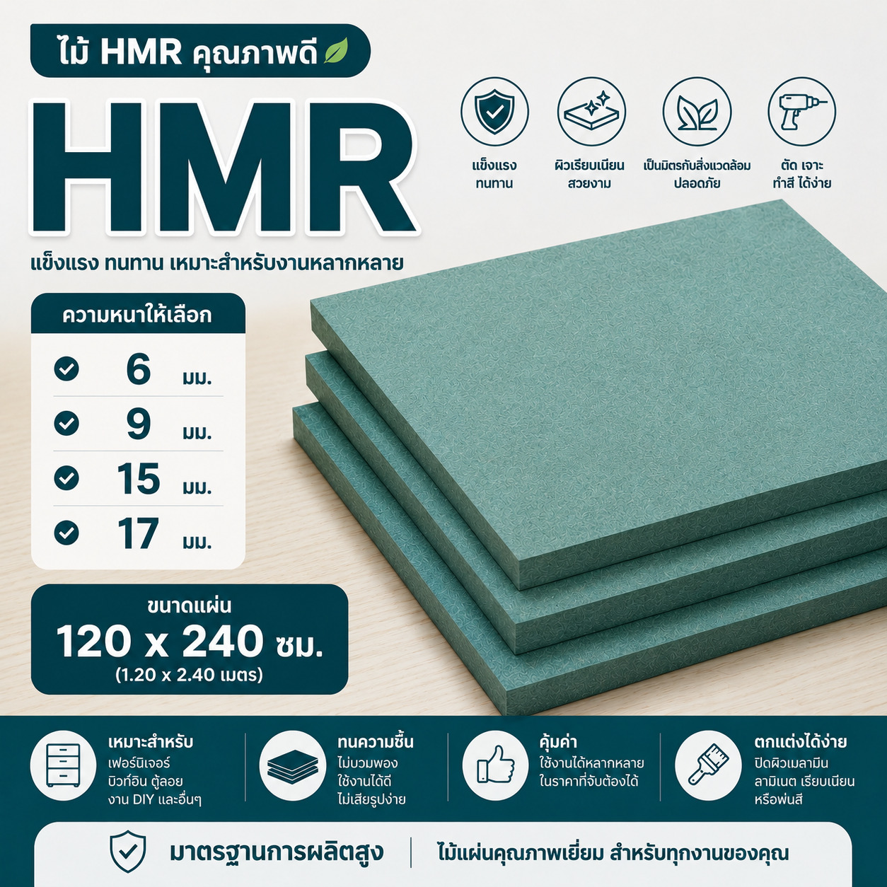 แผ่นไม้ HMR ปก